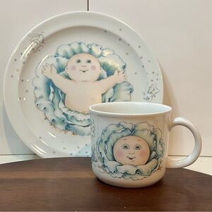 ✨ Vintage 1984 Cabbage Patch Kids Royal Worcester Plate & Mug Set ✨
